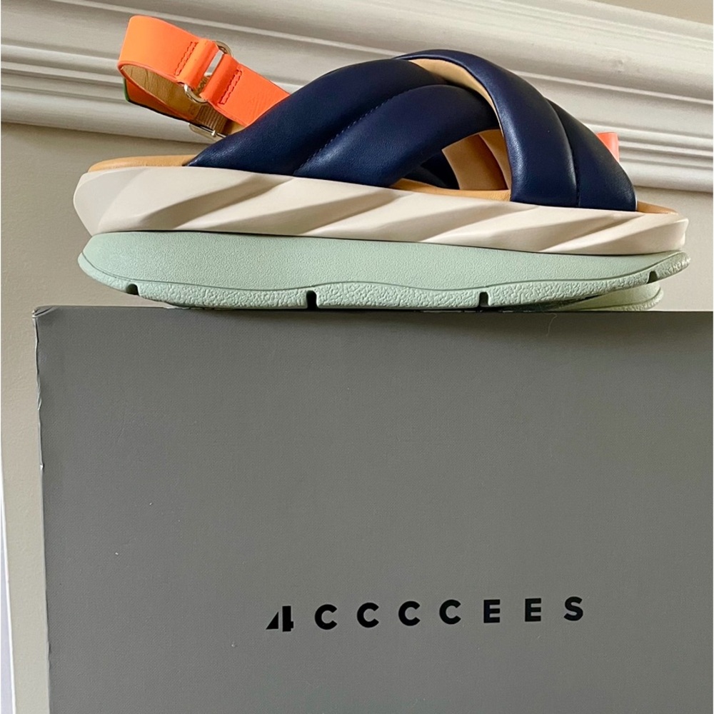 4CCCCEES Mellow Mela Indigo Platform Multicolor Sandals Women’s 38 NEW 4CS300014 - Picture 13 of 15